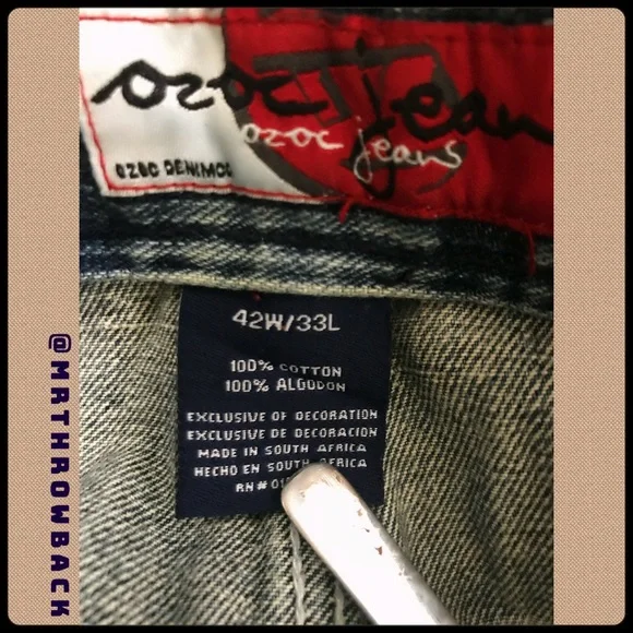 VINTAGE OZOC JEANS, Blue, sz 42x33, excellent condition! - Picture 5 of 5